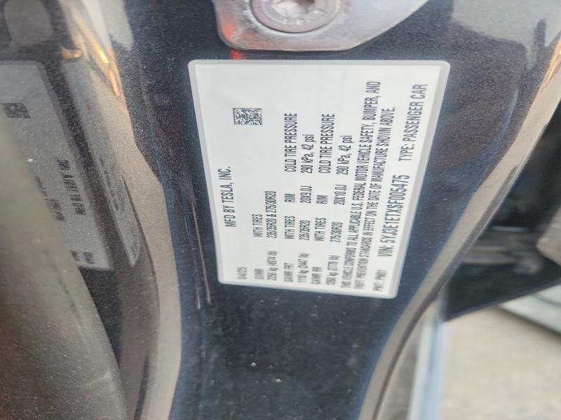 65926646 :رقم المزاد ، 5YJ3E1ETXSF005475 vin ، 2025 Tesla Model 3 مزاد بيع