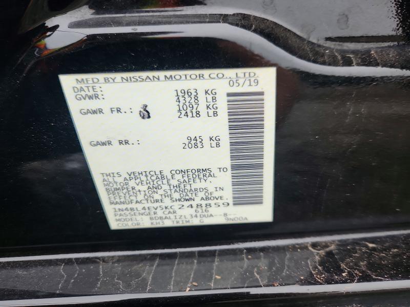 Продажа на аукционе авто 2019 Nissan Altima, vin: 1N4BL4EV5KC248859, номер лота: 63684566