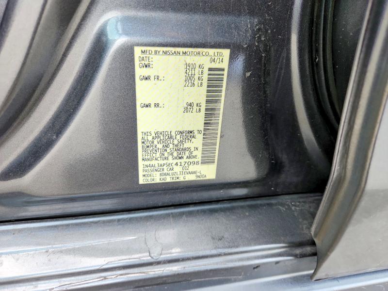 Продаж на аукціоні авто 2014 Nissan Altima, vin: 1N4AL3AP5EC417098, номер лоту: 63725926