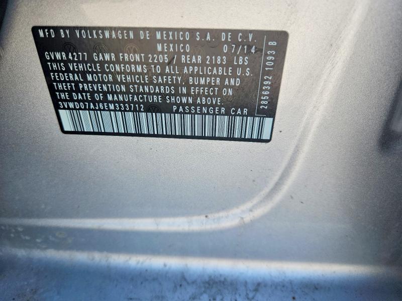 Aukcja sprzedaży 2014 Volkswagen Jetta, vin: 3VWD07AJ6EM333712, numer aukcji: 64268076
