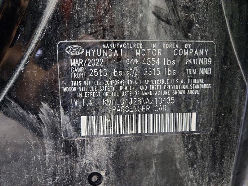 2022 Hyundai Sonata მანქანა იყიდება აუქციონზე, vin: KMHL34J28NA210435, აუქციონის ნომერი: 65929606