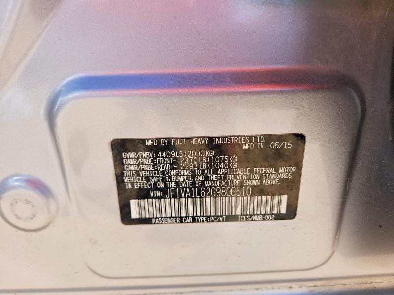 Продажа на аукционе авто 2016 Subaru Wrx, vin: JF1VA1L62G9806510, номер лота: 66989866