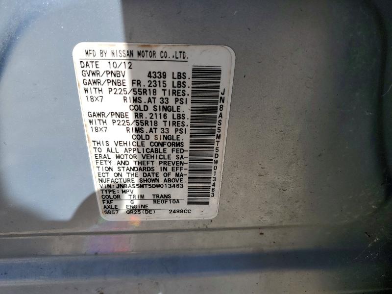 Aukcja sprzedaży 2013 Nissan Rogue, vin: JN8AS5MT5DW013463, numer aukcji: 67241556