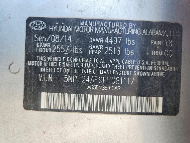 Aukcja sprzedaży 2015 Hyundai Sonata, vin: 5NPE24AF9FH081117, numer aukcji: 64422786