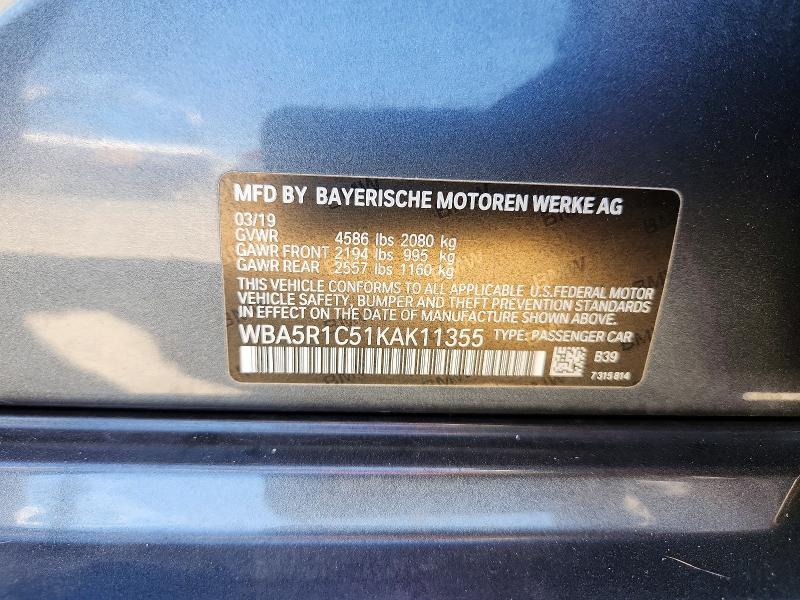 Aukcja sprzedaży 2019 Bmw 330i, vin: WBA5R1C51KAK11355, numer aukcji: 66107256