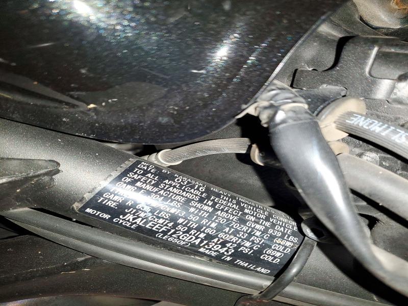 65615226 :رقم المزاد ، JKALEEF12GDA13943 vin ، 2016 Kawasaki Kle650 مزاد بيع