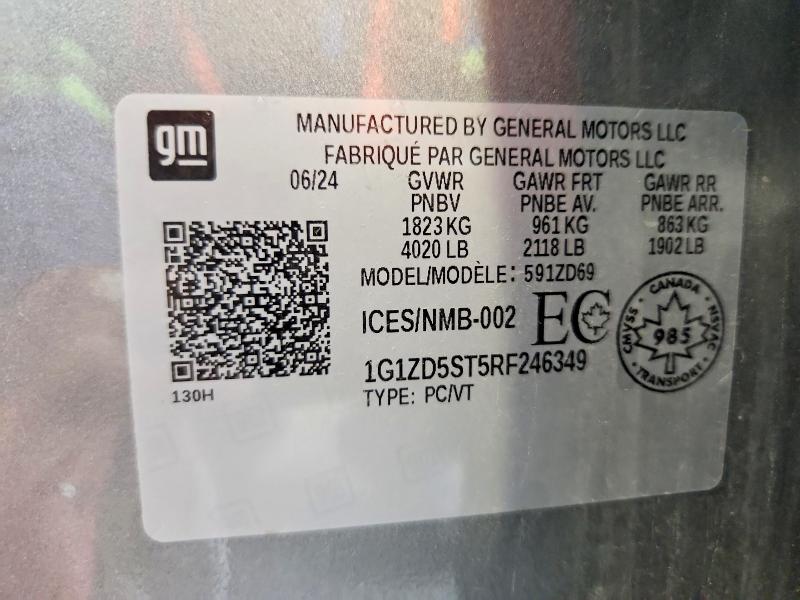 Продаж на аукціоні авто 2024 Chevrolet Malibu, vin: 1G1ZD5ST5RF246349, номер лоту: 65617906