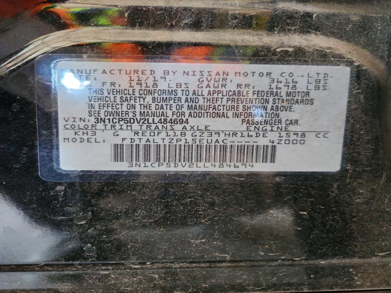 65525446 :رقم المزاد ، 3N1CP5DV2LL484694 vin ، 2020 Nissan Kicks مزاد بيع