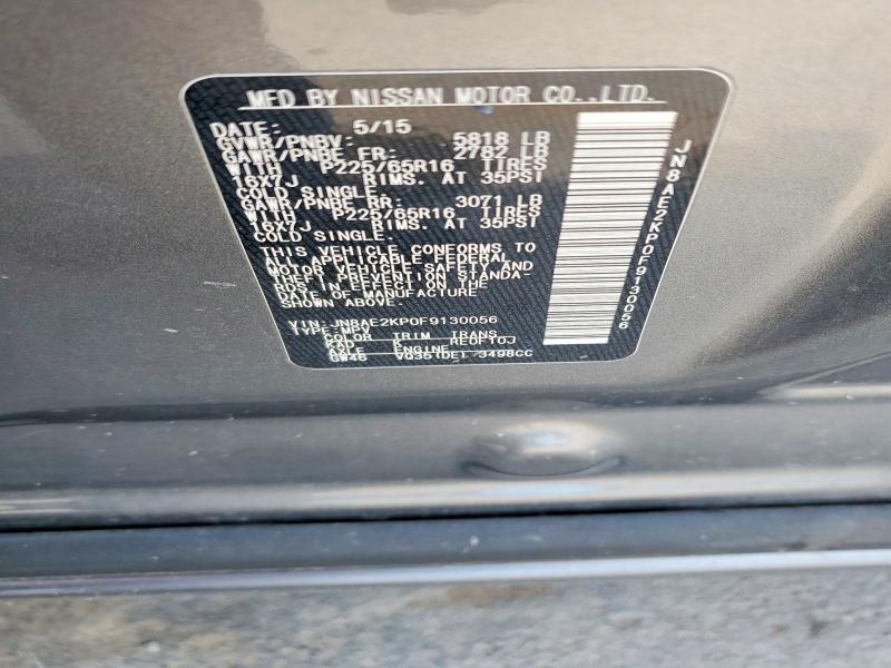 Aukcja sprzedaży 2015 Nissan Quest, vin: JN8AE2KP0F9130056, numer aukcji: 64514026
