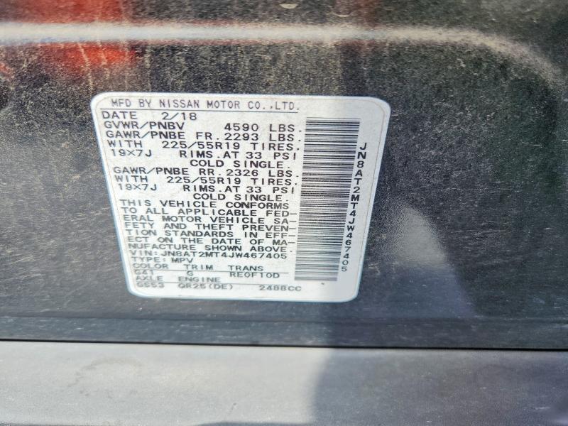 Aukcja sprzedaży 2018 Nissan Rogue, vin: JN8AT2MT4JW467405, numer aukcji: 65284126