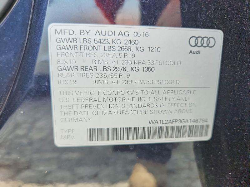 Aukcja sprzedaży 2016 Audi Q5, vin: WA1L2AFP3GA146764, numer aukcji: 65083736