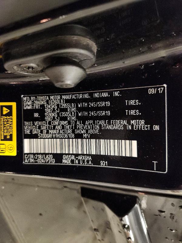 Продаж на аукціоні авто 2017 Toyota Highlander Hybrid, vin: 5TDDGRFH1HS036108, номер лоту: 64393266