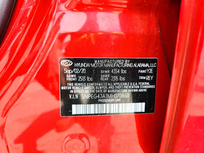 2021 Hyundai Sonata მანქანა იყიდება აუქციონზე, vin: 5NPEG4JA1MH070860, აუქციონის ნომერი: 64035776