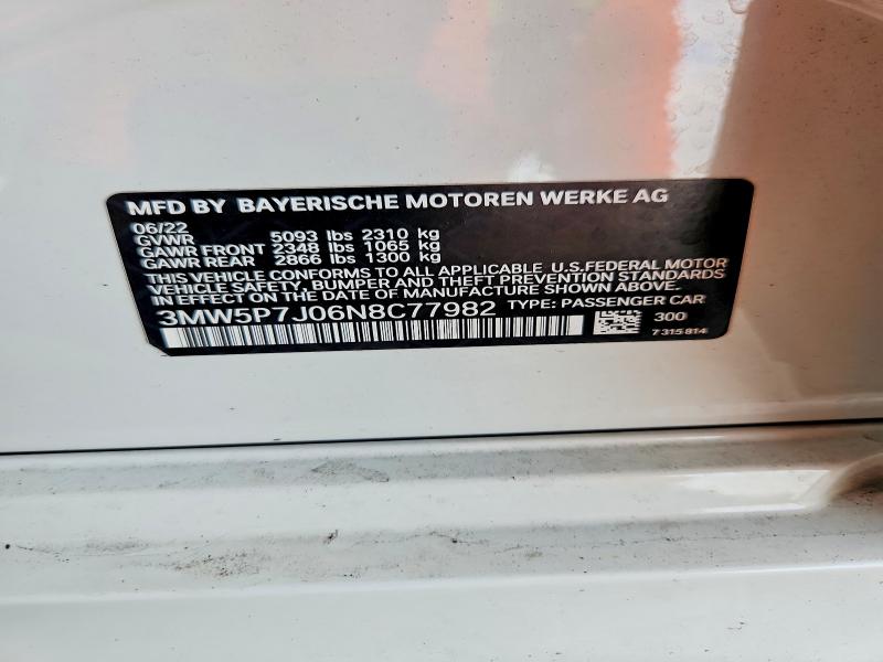 Продаж на аукціоні авто 2022 Bmw 330e, vin: 3MW5P7J06N8C77982, номер лоту: 66589046