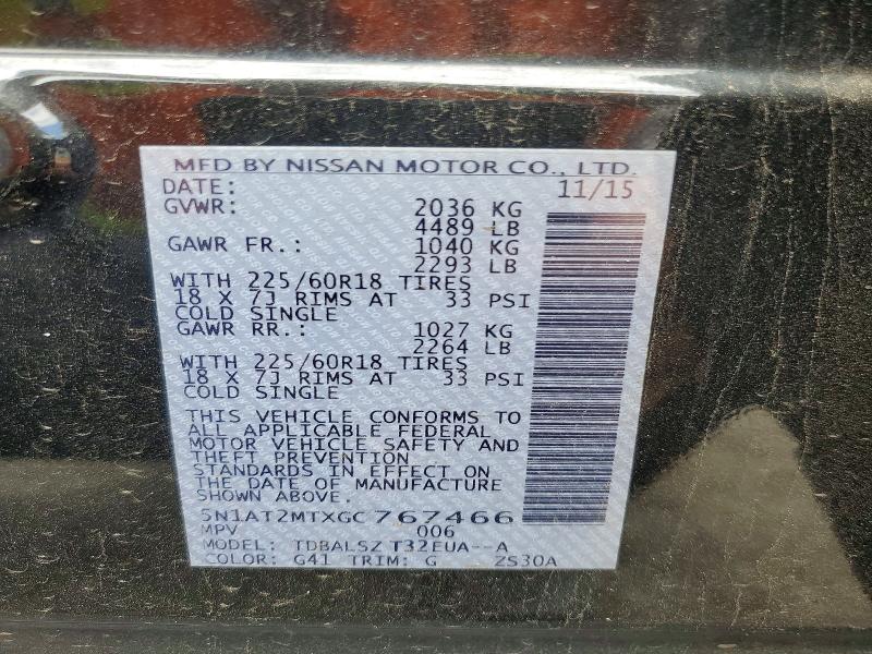 Aukcja sprzedaży 2016 Nissan Rogue, vin: 5N1AT2MTXGC767466, numer aukcji: 63923486