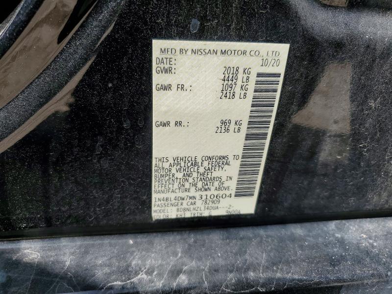 Aukcja sprzedaży 2021 Nissan Altima, vin: 1N4BL4DW7MN310604, numer aukcji: 64903546