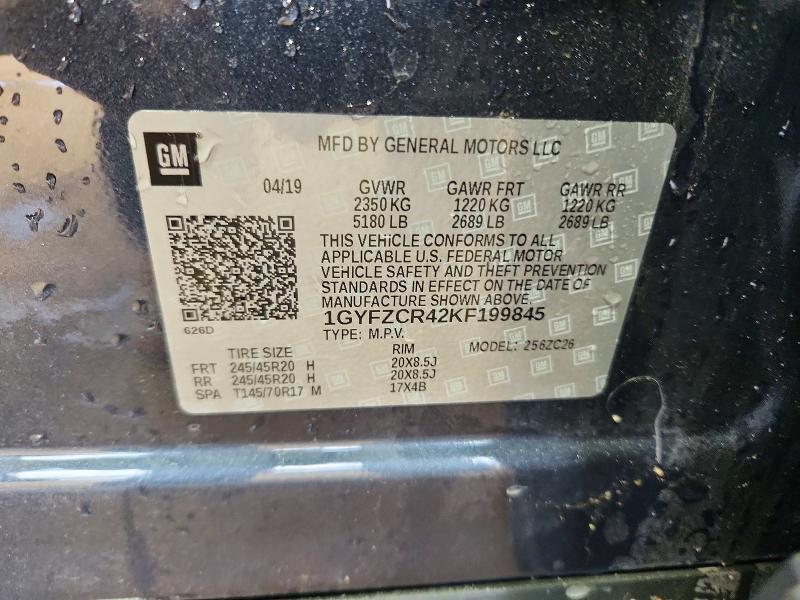 2019 Cadillac Xt4 მანქანა იყიდება აუქციონზე, vin: 1GYFZCR42KF199845, აუქციონის ნომერი: 63746656