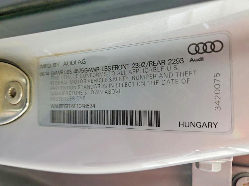 66612156 :رقم المزاد ، WAUBFGFF6F1048534 vin ، 2015 Audi A3 مزاد بيع