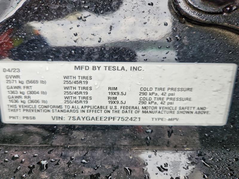 Aukcja sprzedaży 2023 Tesla Model Y, vin: 7SAYGAEE2PF752421, numer aukcji: 66731896