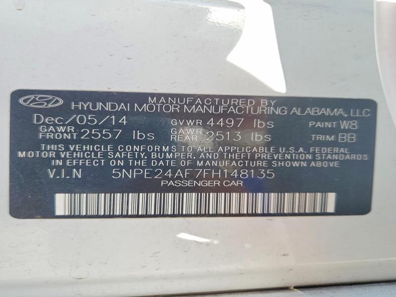 Продажа на аукционе авто 2015 Hyundai Sonata, vin: 5NPE24AF7FH148135, номер лота: 64110736