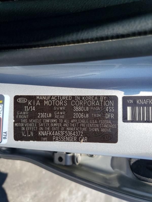 Продажа на аукционе авто 2015 Kia Forte, vin: KNAFK4A63F5364372, номер лота: 66309806