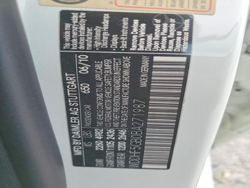 65746806 :رقم المزاد ، WDDHF5GB0BA271987 vin ، 2011 Mercedes-benz E مزاد بيع