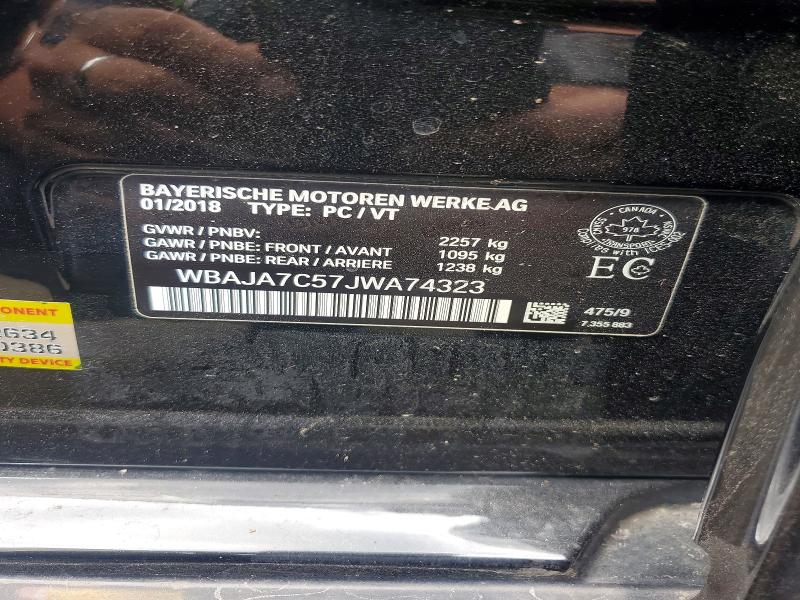 Aukcja sprzedaży 2018 Bmw 530, vin: WBAJA7C57JWA74323, numer aukcji: 63483606