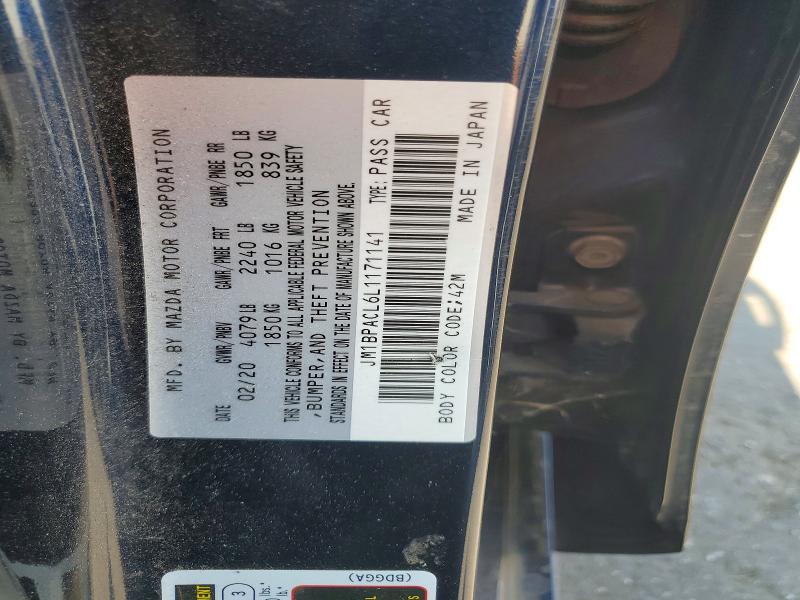 64487956 :رقم المزاد ، JM1BPACL6L1171141 vin ، 2020 Mazda 3 مزاد بيع