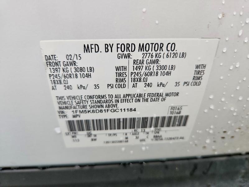 Продажа на аукционе авто 2015 Ford Explorer, vin: 1FM5K8D81FGC11184, номер лота: 61891906