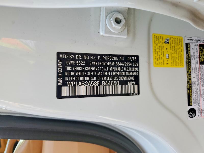 2015 Porsche Macan მანქანა იყიდება აუქციონზე, vin: WP1AB2A58FLB44650, აუქციონის ნომერი: 63852056