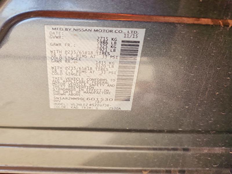 67119346 :رقم المزاد ، 5N1AR2MM9GC601530 vin ، 2016 Nissan Pathfinder مزاد بيع