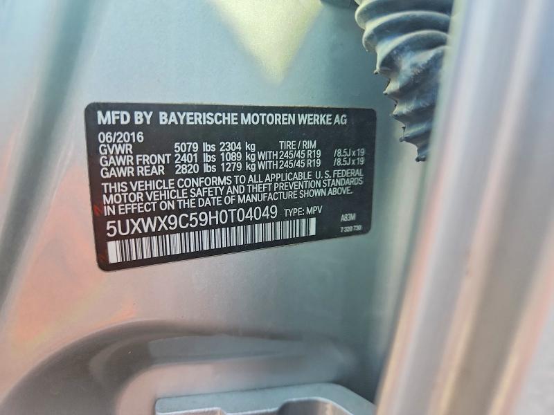 Aukcja sprzedaży 2017 Bmw X3, vin: 5UXWX9C59H0T04049, numer aukcji: 66583876