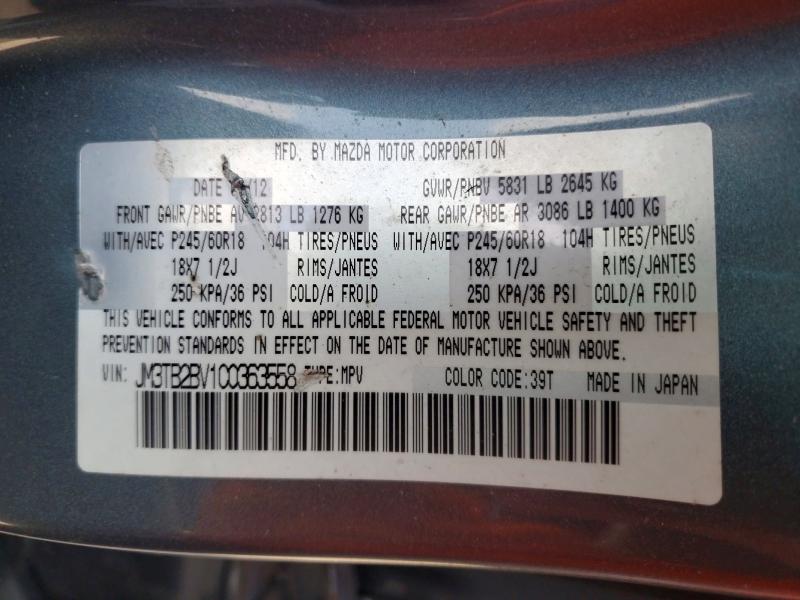 Aukcja sprzedaży 2012 Mazda Cx-9, vin: JM3TB2BV1C0363558, numer aukcji: 64425656
