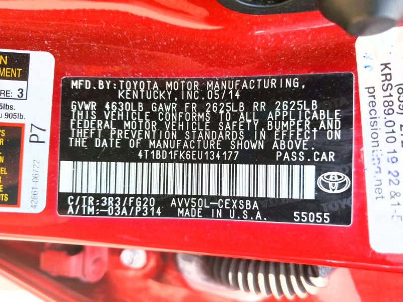 Продажа на аукционе авто 2014 Toyota Camry Hybrid, vin: 4T1BD1FK6EU134177, номер лота: 66370746