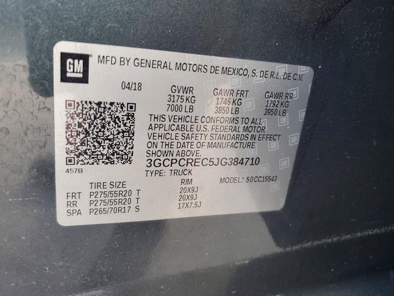 Продажа на аукционе авто 2018 Chevrolet Silverado, vin: 3GCPCREC5JG384710, номер лота: 64407436