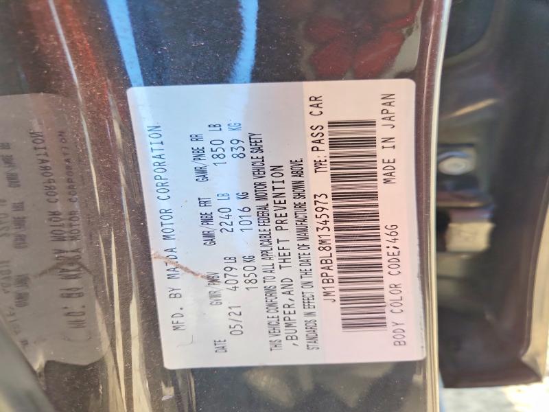 65659506 :رقم المزاد ، JM1BPABL8M1345973 vin ، 2021 Mazda 3 مزاد بيع
