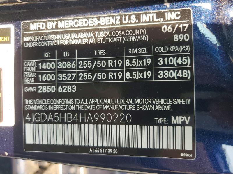Продаж на аукціоні авто 2017 Mercedes-benz Gle, vin: 4JGDA5HB4HA990220, номер лоту: 64689966