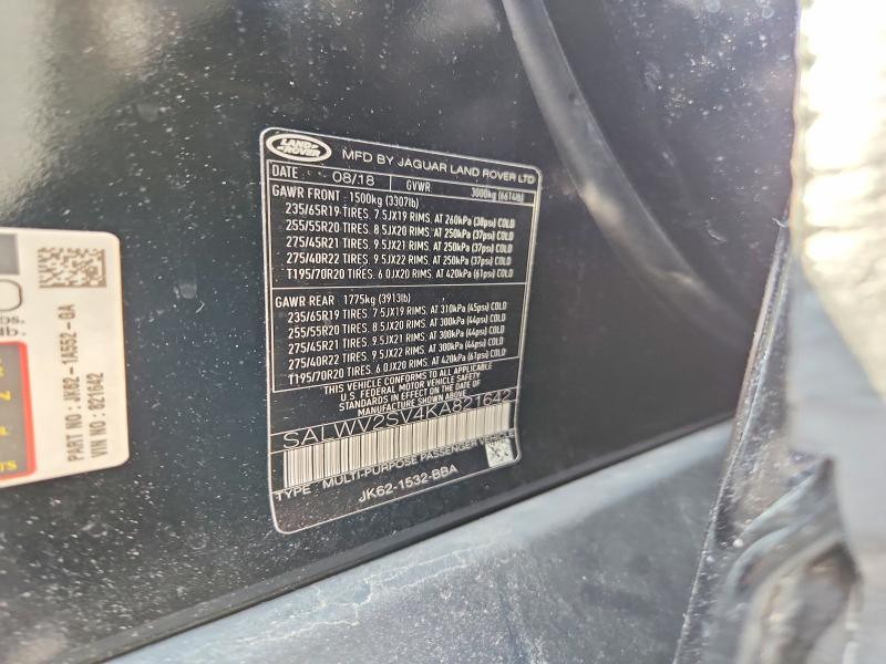 Продаж на аукціоні авто 2019 Land Rover Range Rover Sport, vin: SALWV2SV4KA821642, номер лоту: 64093366