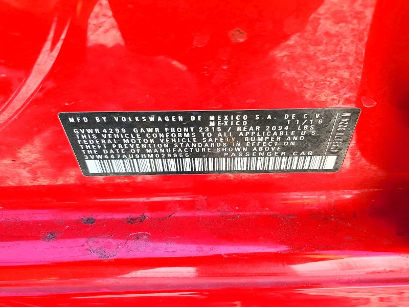Aukcja sprzedaży 2017 Volkswagen Gti, vin: 3VW447AU9HM029955, numer aukcji: 66927276
