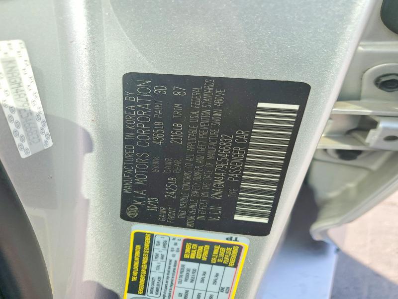 64128976 :رقم المزاد ، KNAGM4A79E5466832 vin ، 2014 Kia Optima مزاد بيع