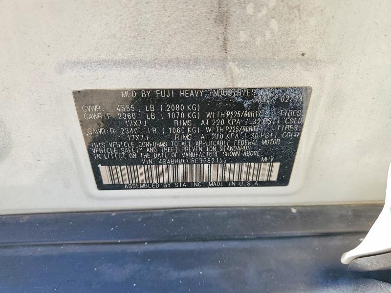 2014 Subaru Outback მანქანა იყიდება აუქციონზე, vin: 4S4BRBCC5E3282153, აუქციონის ნომერი: 64495856