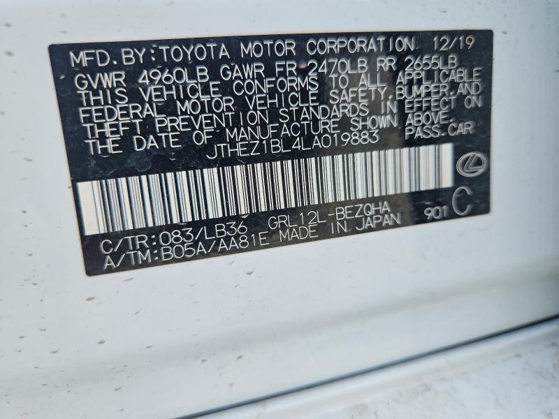 Продажа на аукционе авто 2020 Lexus Gs, vin: JTHEZ1BL4LA019883, номер лота: 65853676