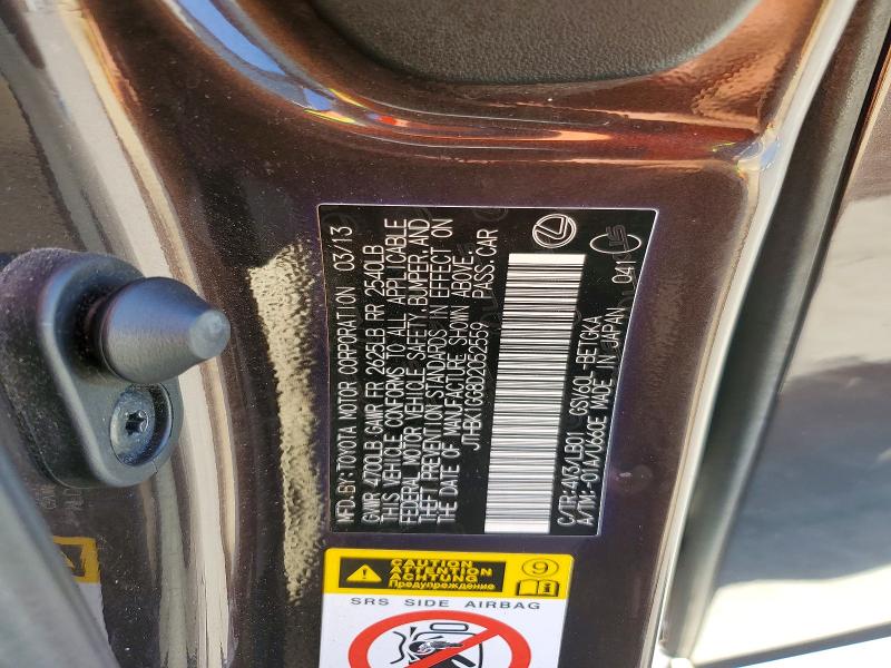 Aukcja sprzedaży 2013 Lexus Es, vin: JTHBK1GG8D2052559, numer aukcji: 64100386