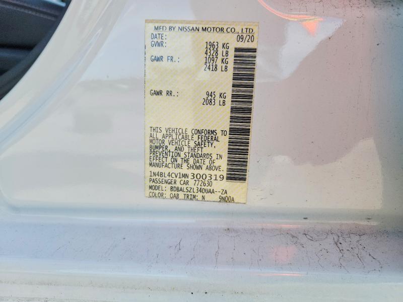 Auction sale of the 2021 Nissan Altima, vin: 1N4BL4CV1MN300319, lot number: 66004216