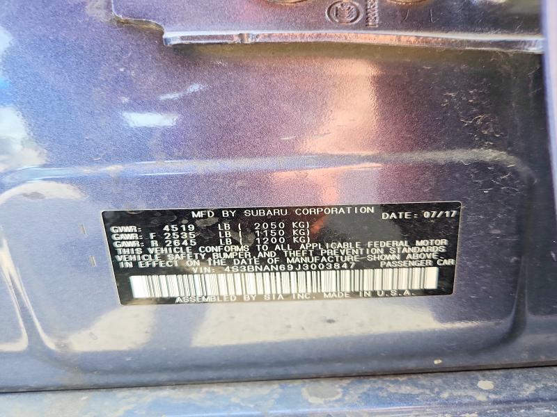 Aukcja sprzedaży 2018 Subaru Legacy, vin: 4S3BNAN69J3003847, numer aukcji: 65924386