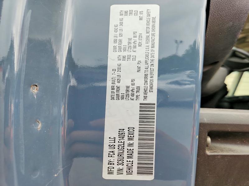 Aukcja sprzedaży 2020 Ram Promaster 3500, vin: 3C6URVJG2LE140974, numer aukcji: 62519316