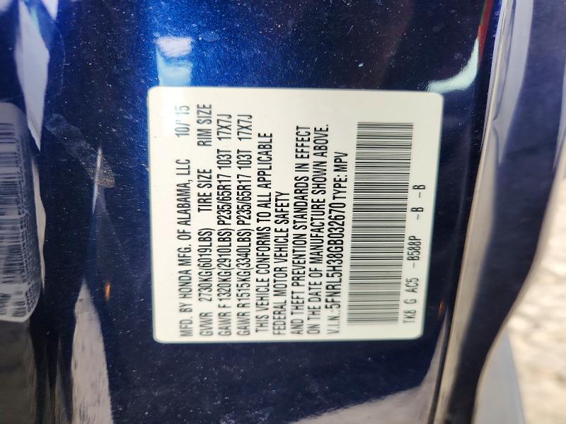 Aukcja sprzedaży 2016 Honda Odyssey, vin: 5FNRL5H38GB032670, numer aukcji: 63291096