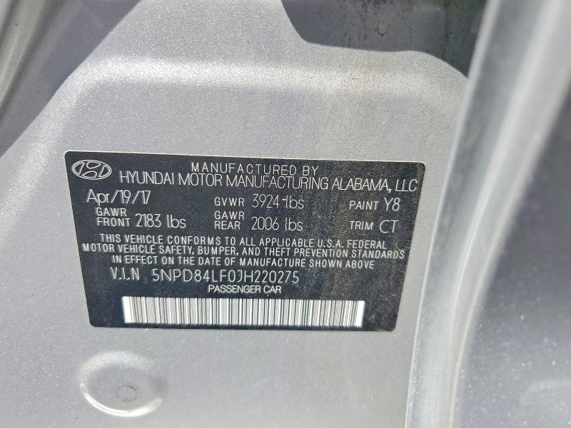 Aukcja sprzedaży 2018 Hyundai Elantra, vin: 5NPD84LF0JH220275, numer aukcji: 63260456