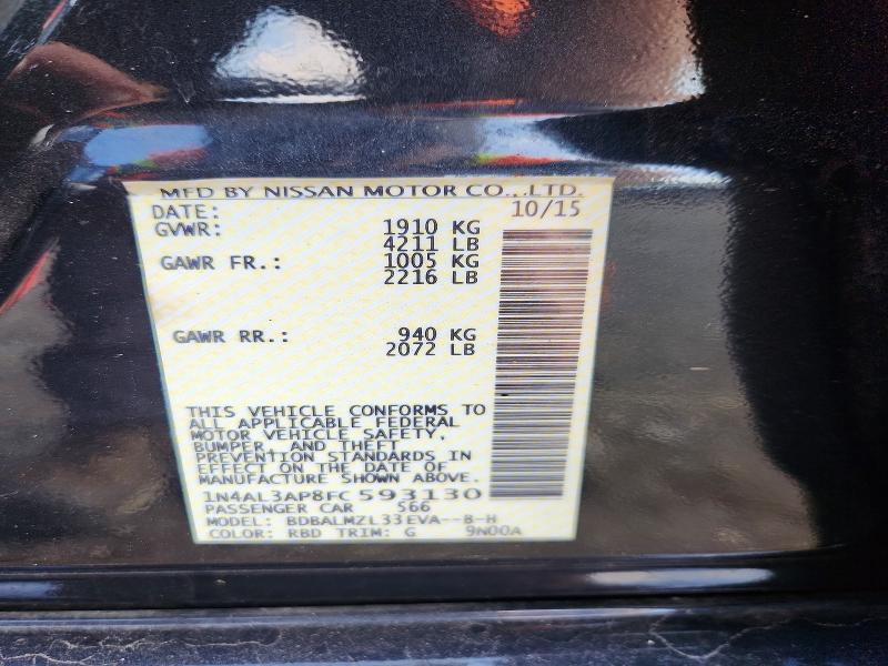Продаж на аукціоні авто 2015 Nissan Altima, vin: 1N4AL3AP8FC593130, номер лоту: 64249256