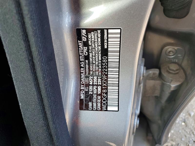 Продаж на аукціоні авто 2009 Mercedes-benz C, vin: WDDGF81X79F223580, номер лоту: 63850816